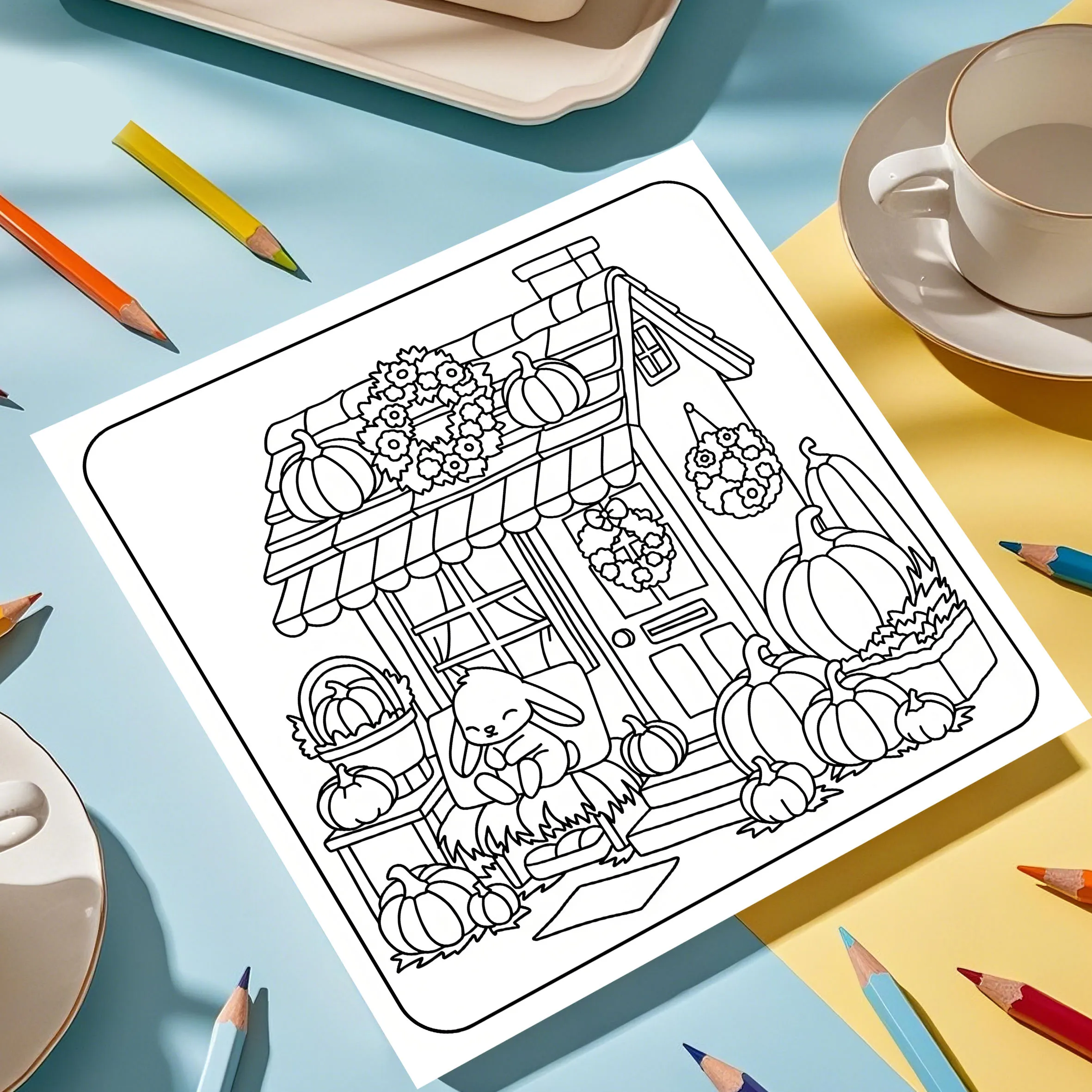 Livro para colorir de 24 páginas para crianças – Livro ilustrado de 7,8 polegadas, presente perfeito para feriados, festas de aniversário e festivais