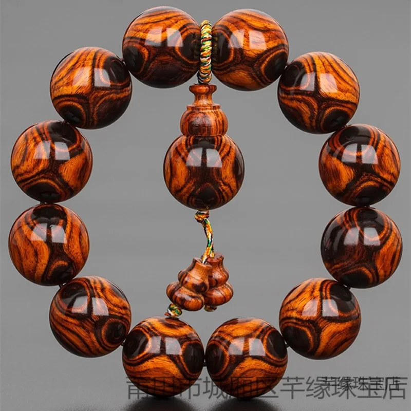 

Подлинный хайнаньский браслет 2.0 для мужчин, бусины Будды из старого морского хуанхуали, пурпурная масляная груша, с узором в виде глаз, с эффектом призрака