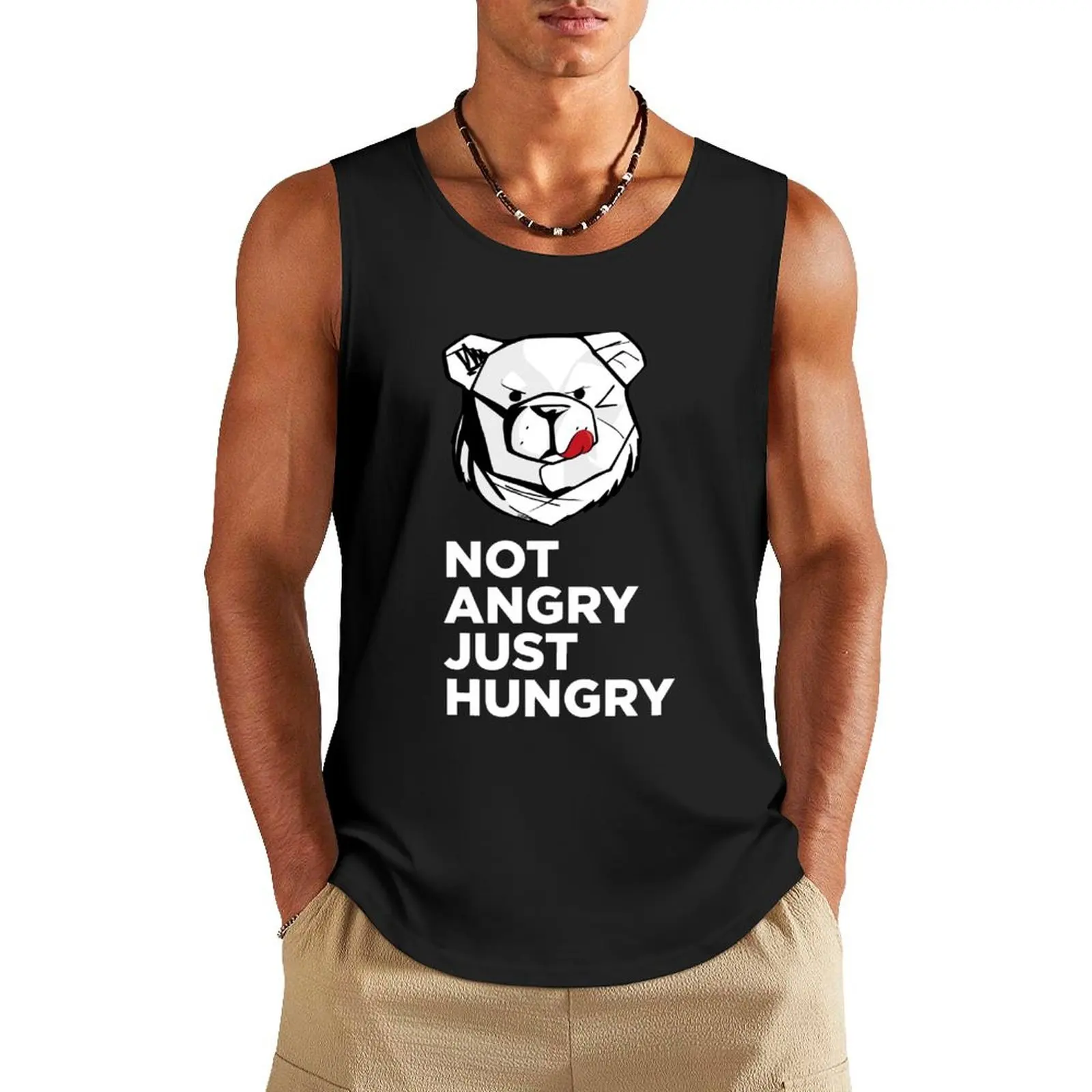 ROBUST Not angry just hungry white Tank Top Men's summer clothes Vest for boy