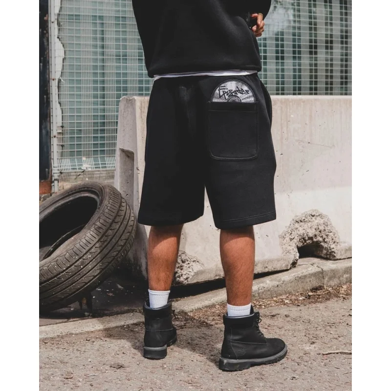 

Grey Disc Pattern Mens Shorts Set Sporty Casual Wear Comfortable Loose Tracksuit Breathable Fabric Minimalist Modern Athleisure