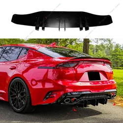 New Design ABS Black Add-On Blade Style Rear Diffuser Valance Splitter For KIA Stinger 2017 2018 2019 2020 Pre-Facelift