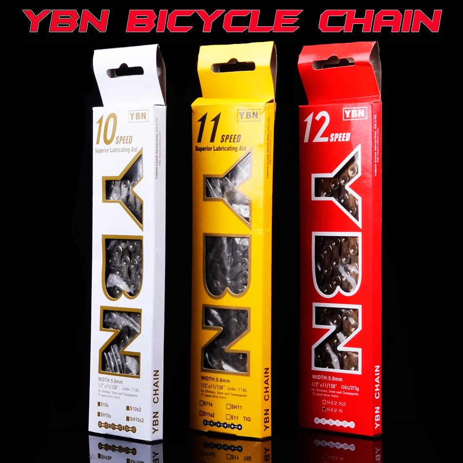 YBN Bicycle chain X12L x10 x10sl x9sl x11sl bicycle chain 9 10 11s gold mountain road bike For SHIMANO Sram 116 length