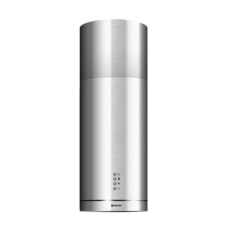 New hotel island style range hood, high-power top suction cylindrical ceiling, island platform, suspended kitchen range hood