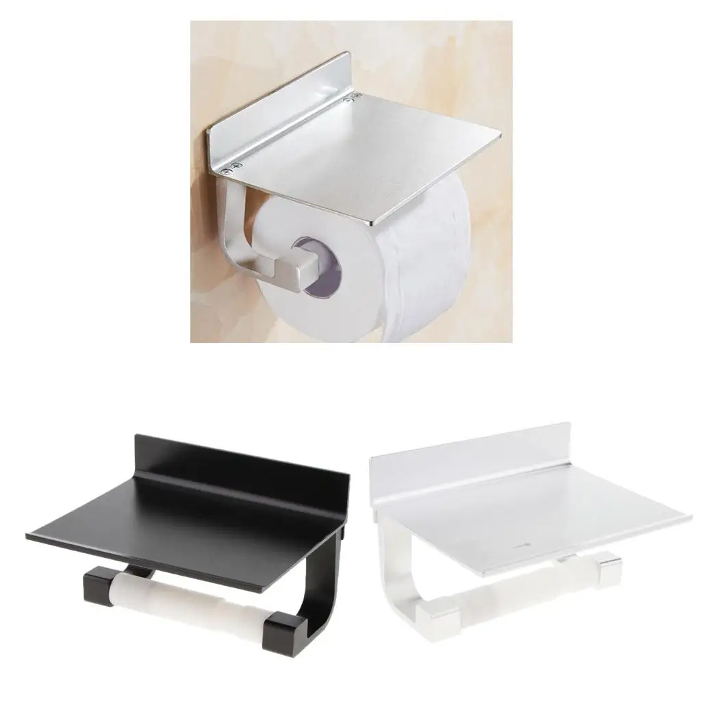 Bathroom Organizer, Stainless Steel Paper Tissue Holder with Storage Shelf