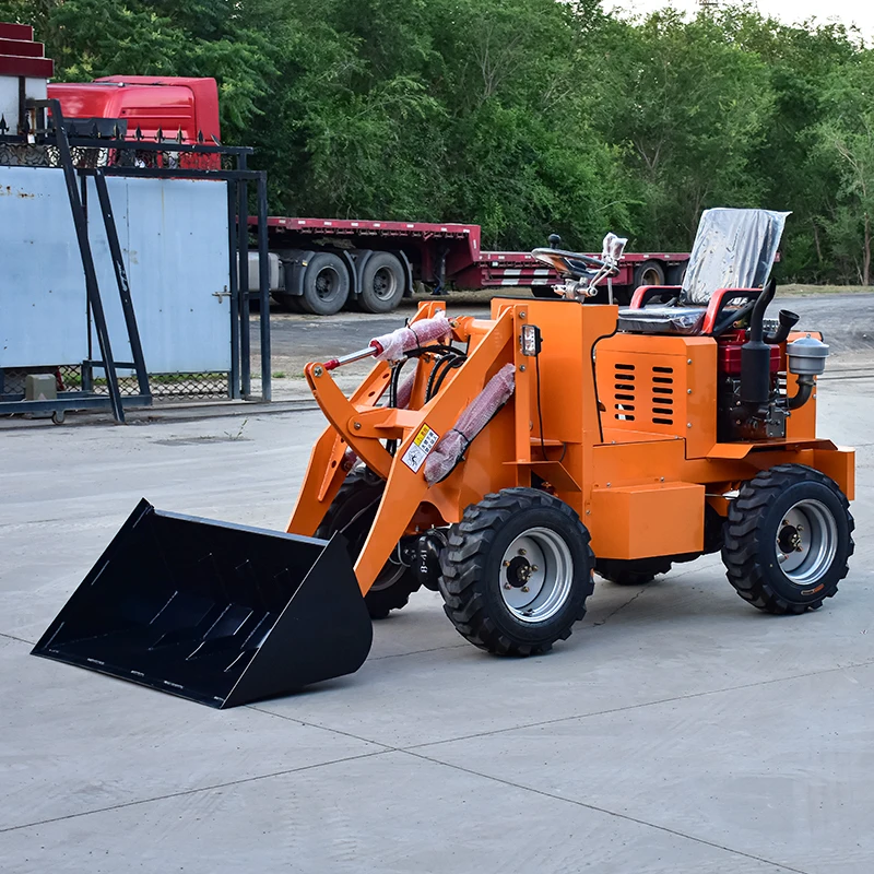 Factory Direct CE Certified 800kg 1000kg Small Electric Micro Compact Mini Agriculture Wheeled Loader with Attachments