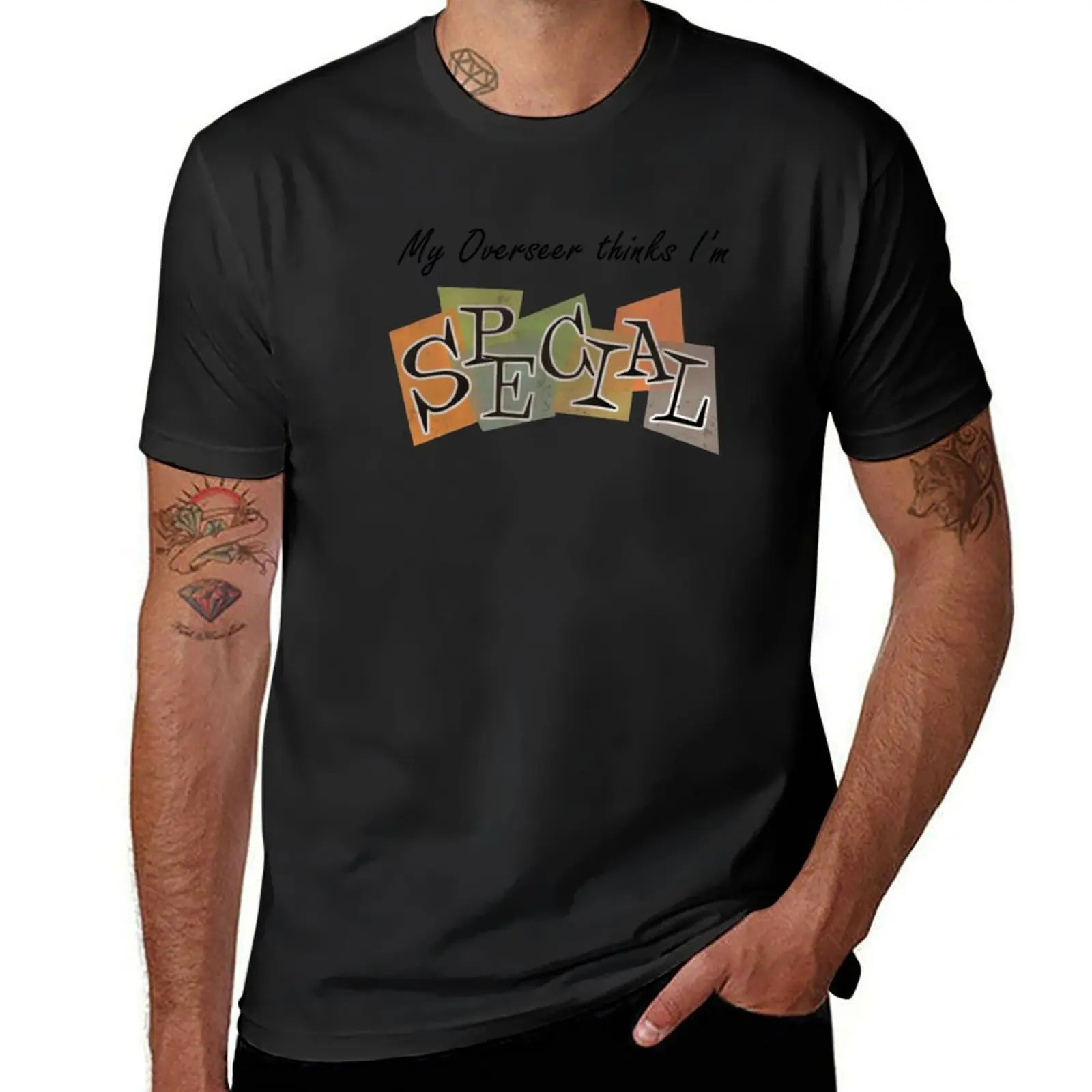 Mein Aufseher denkt, dass i_m s. p. e. c. i. a. l T-Shirt schwarze Sport fans Trainings hemden für Männer