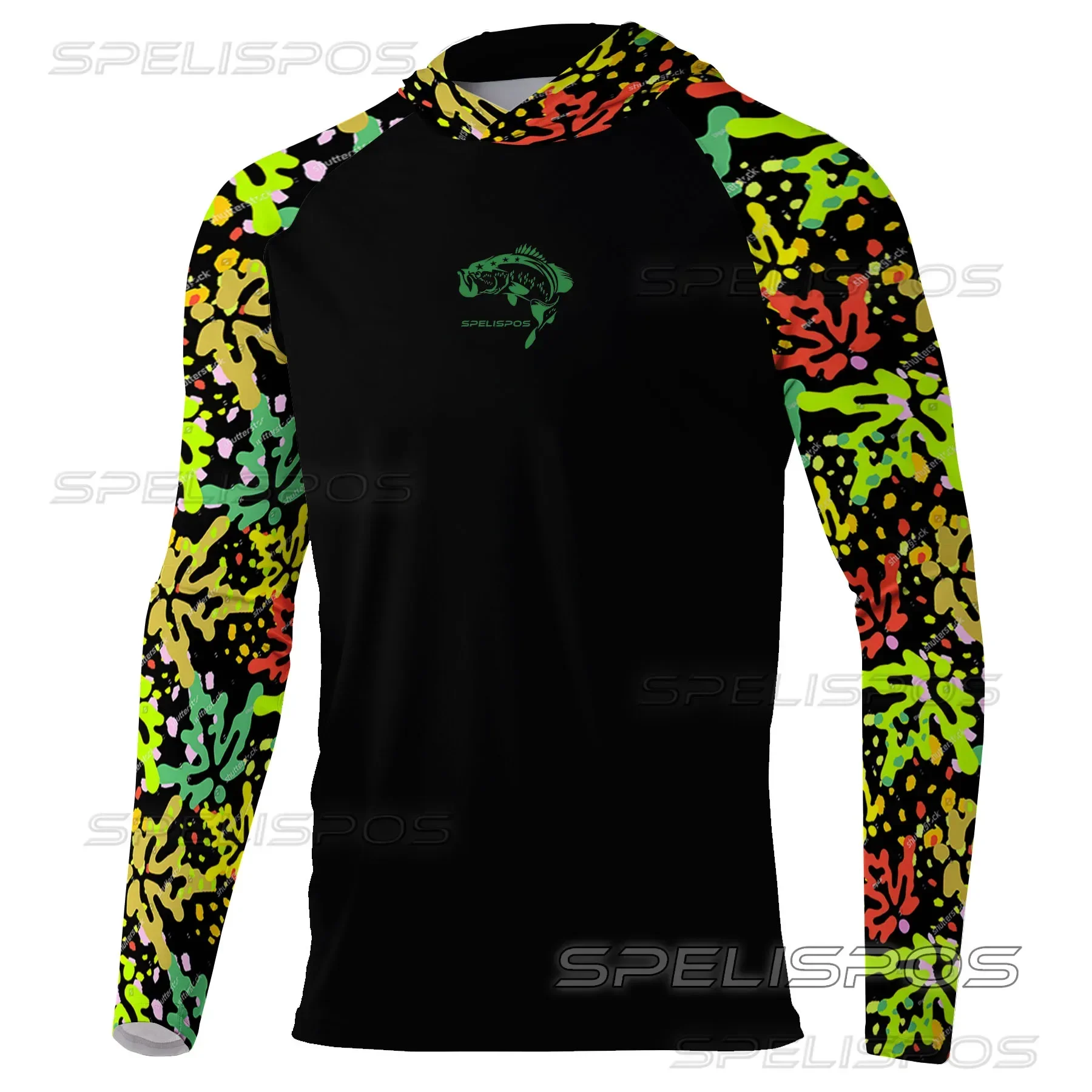 

New Men Summer Breathable Printing Clothes Fishing Sun Protection UPF 50+ Long Sleeve T-shirt Fishing Hoodie Shirts