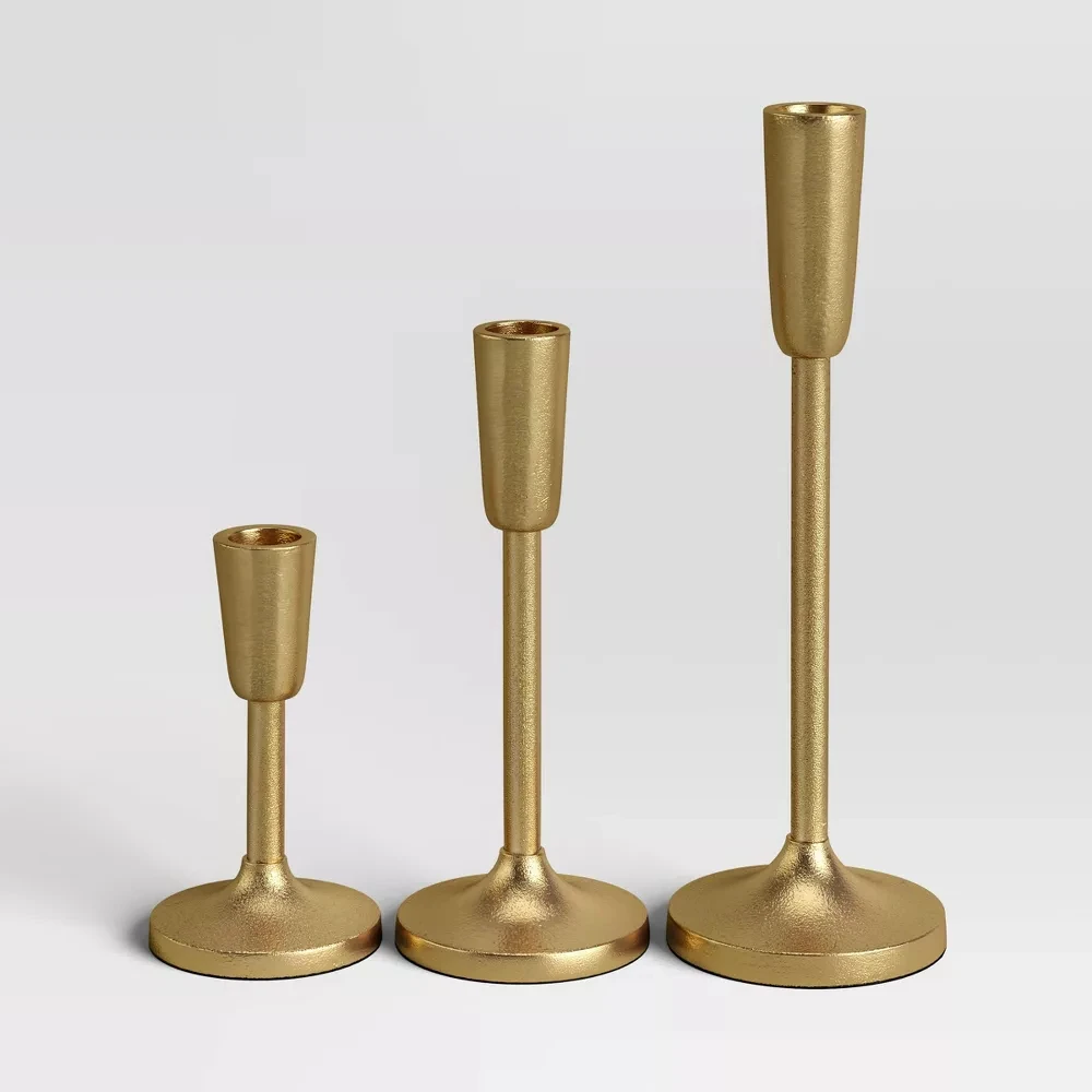 

Candlestick Holders,Brass Taper Candle Holders Set of 3,Tall Vintage Candle Sticks Holder Decor for Home Table Top,Gold or Black