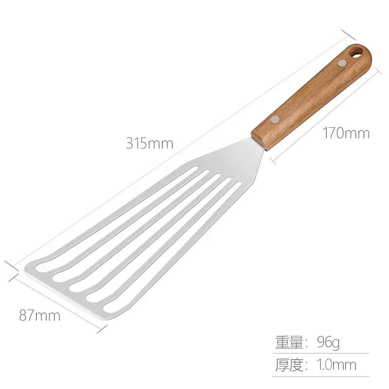 Espátula de pescado de acero inoxidable, espátula para freír de cocina, espátula para carne, herramienta teppanyaki, espátula para anguila, espátula multiusos