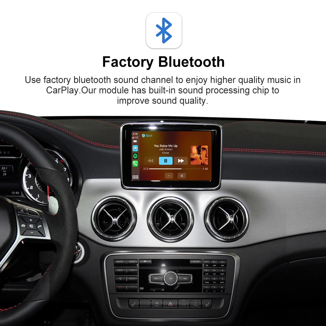 Wireless Apple CarPlay Android Auto for Mercedes A B C E G ML CLS GLA GLK 2012-2014 NTG4.5/4.7 AirPlay Mirroring Car Play Refit