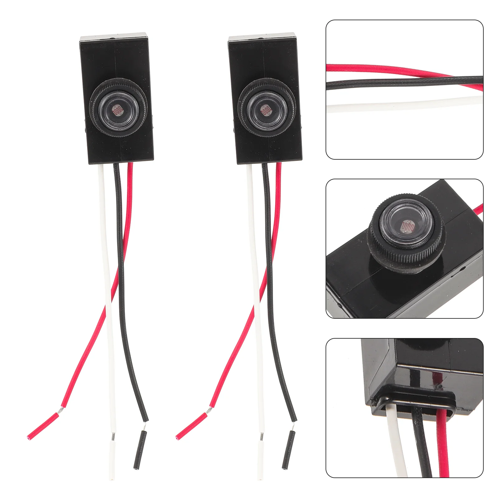 

2 Pcs Dusk to Dawn Photocell Switches Light Sensor for Outdoor 120V Hard-Wired Post