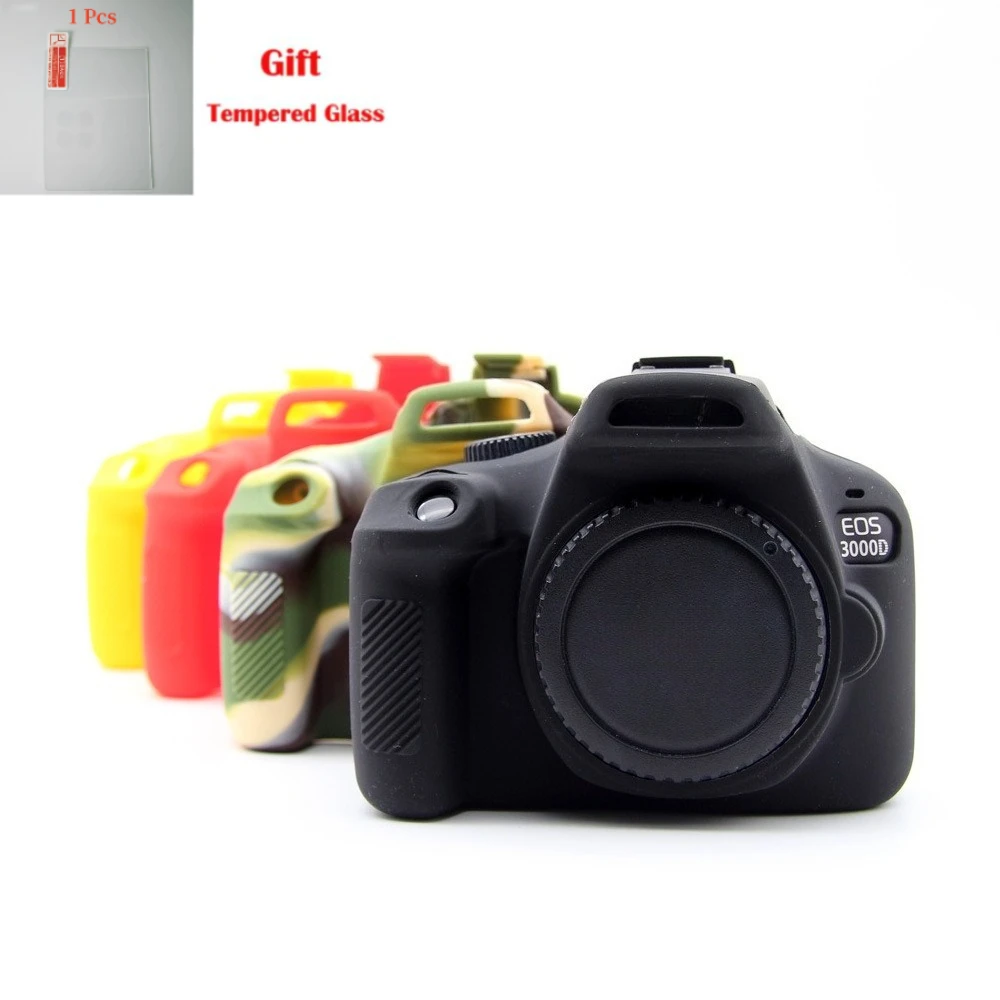 غطاء حماية من السيليكون، لكاميرا Canon 3000D 4000D SLR حافظة من السيليكون حقيبة كاميرا رقمية ناعمة + فيلم مقسى مجاني #2