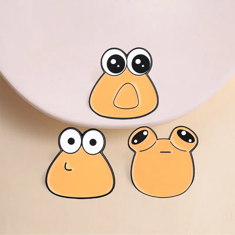 Animal Brooches Cartoon Cute Bullfrog Emoji Metal Badges Small Gifts Wholesale Backpack Pin Lapel Pins for Clothes Brooch Cap