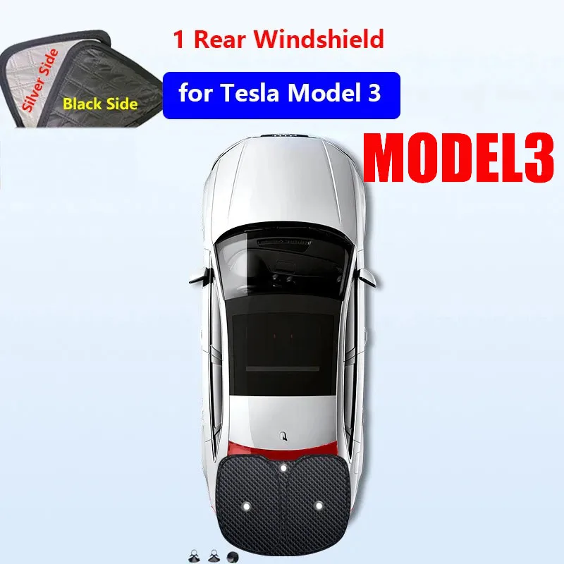 Voor Tesla Model 3 Y Juniper Highland 2025-2020 Verbeterde Zonnescherm Zijruit Schaduw Cover Voorruit Zonneklep Privacy camping