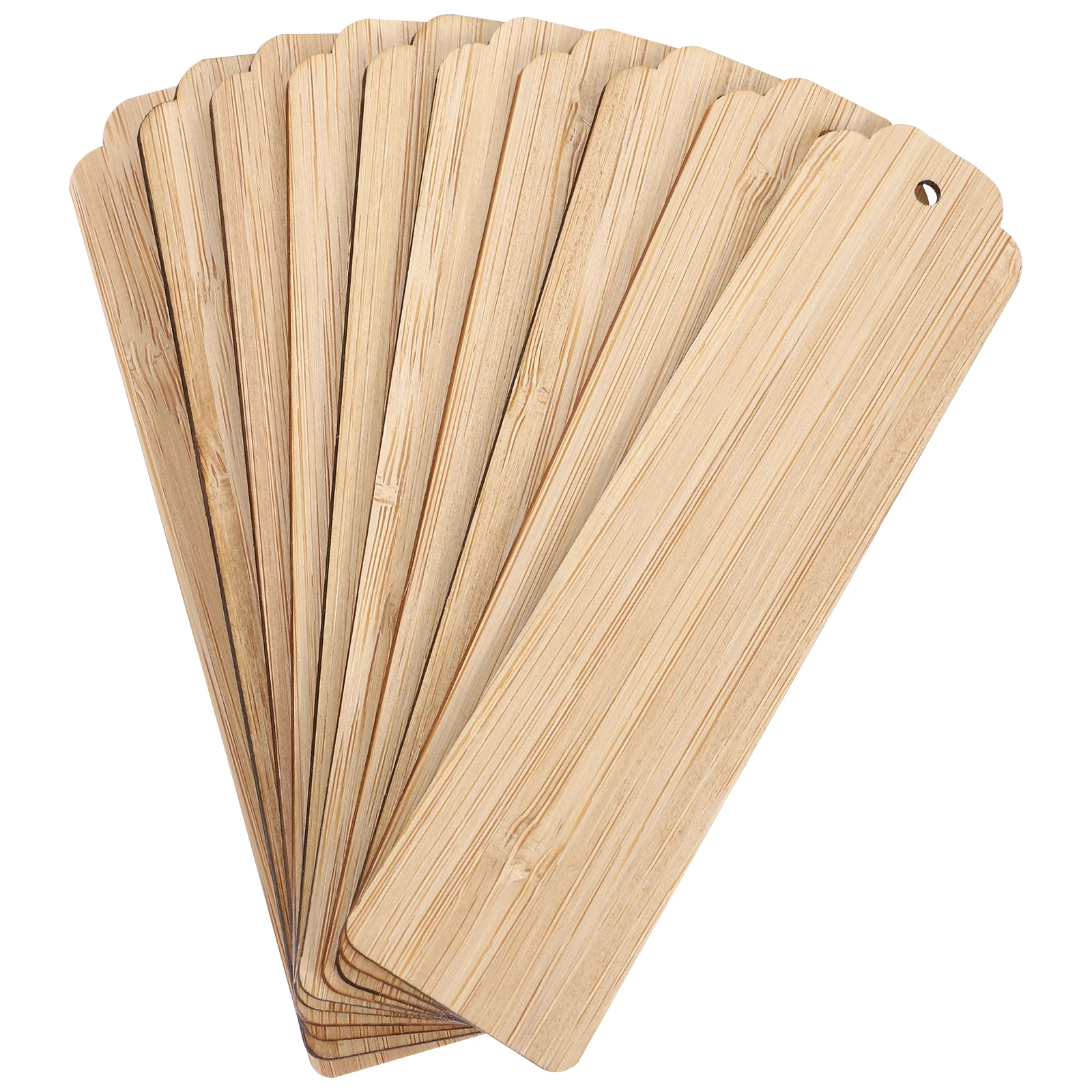 

10pcs Blank Wood DIY Craft Unfinished Tags Handmade Unfinished Wood Tags Creative Bookmark For Readers Students