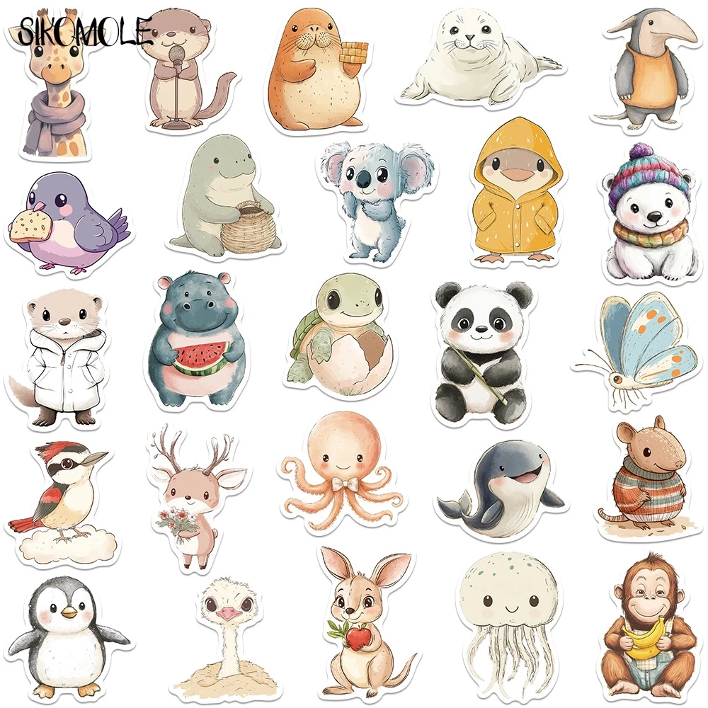 10/30/50PCS Retro สัตว์ Graffiti สติกเกอร์น่ารักการ์ตูนความงาม Kawaii เด็ก DIY ของเล่นกระเป๋าเดินทางตู้เย็น Decal สติกเกอร์