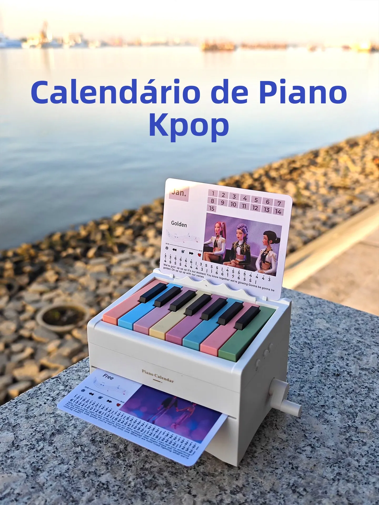 ポータブルピアノテーマカレンダーギフトボックス-ガールフレンドへのクリエイティブな誕生日プレゼント-音楽愛好家向け-ブラックホワイトカラー-実用的で便利