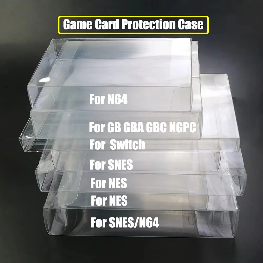 1 unidade de Caixa Protetora Transparente para Cartuchos de Jogos (CIB) em Plástico PET para N64, NES, SNES, GB, GBA, GBC, NGPC e Switch