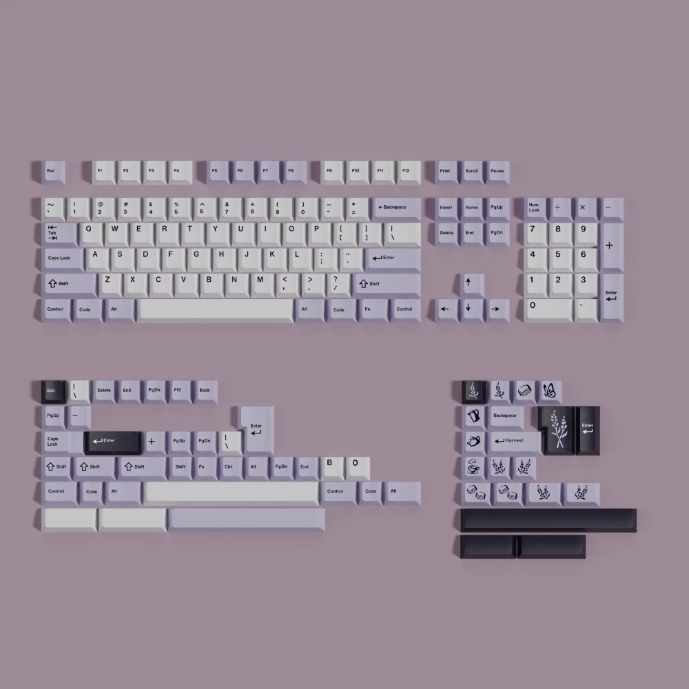 PBT GMK Lavender Keycaps Cherry Profile Keycap Dye Sublimation Key Caps For MX Keyboard Alice Wooting GMK67 68 75 87 96 980 108