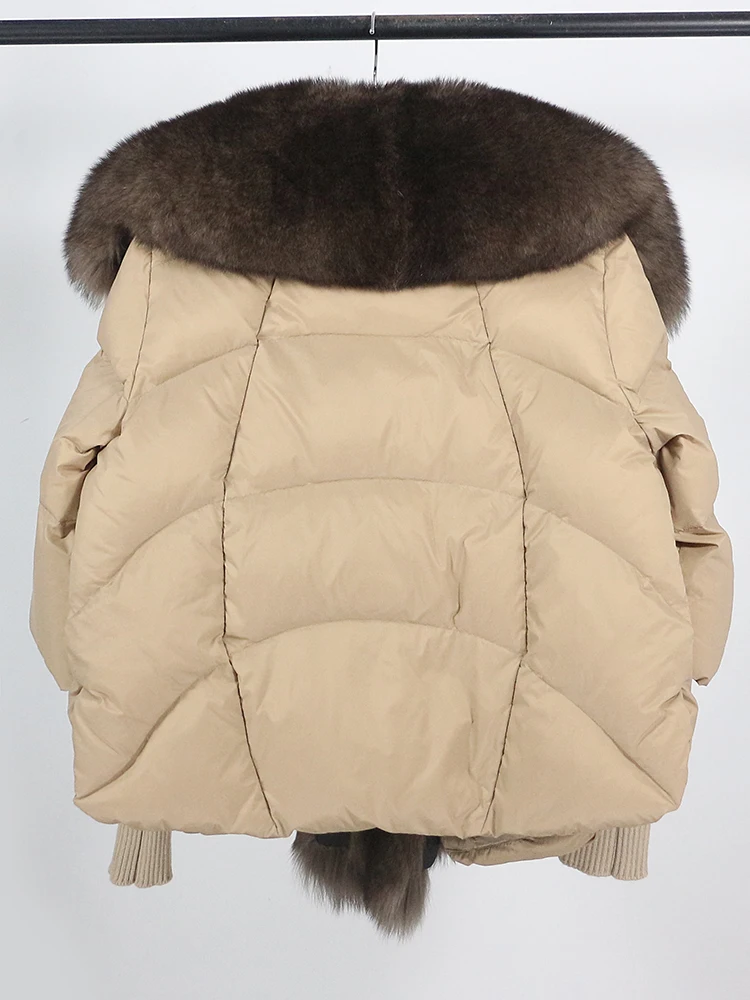 Lose Natürliche Echt Fox Pelz Kragen Mantel Dicke Neue Europäische Mode Weiße Ente Unten Jacke Winter Frauen Warme Luxus Oberbekleidung – Detail 14