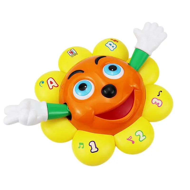 Sunflower Bath Toy Musical Kids Toys Interactive Bath Toys With Lights Music 360 Degree Rotation Battery Operated For Kids