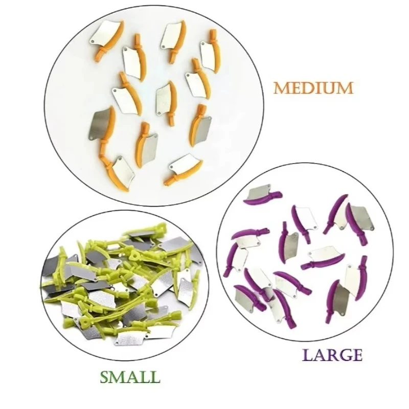 50pcs Lab Wedge Guard with Metal Plastic Knife and Protection Matrix for Teeth Interproximal Area