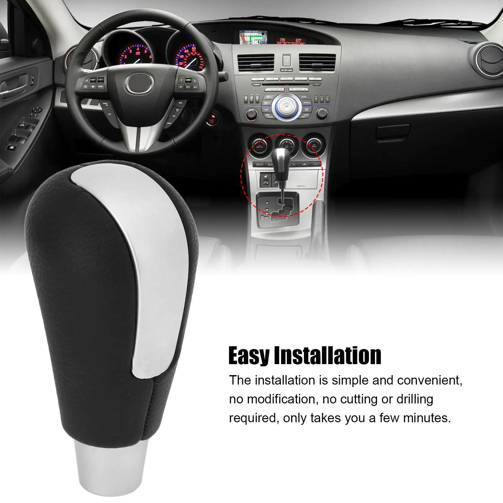 Gear  Head Gear  Knob Comfortable Touch Feeling Gearstick Head Replacement for  3 2008‑2011  Lever Knob