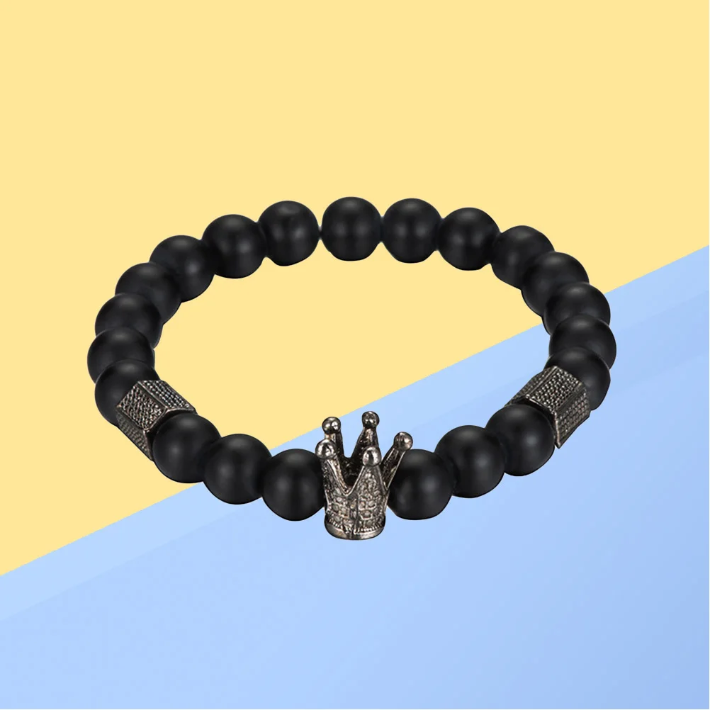 Bracciale a corona fatto a mano in lega di metallo nero Accessorio di moda fai-da-te per l'uso quotidiano, regalo di anniversario per feste