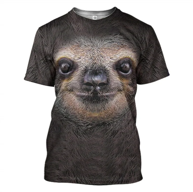 New Summer 3D Animal Sloth Cats Bee Guinea Pig Printed T Shirt For Men Children Fashion Streetwear Short Sleeves Vintage Clothes