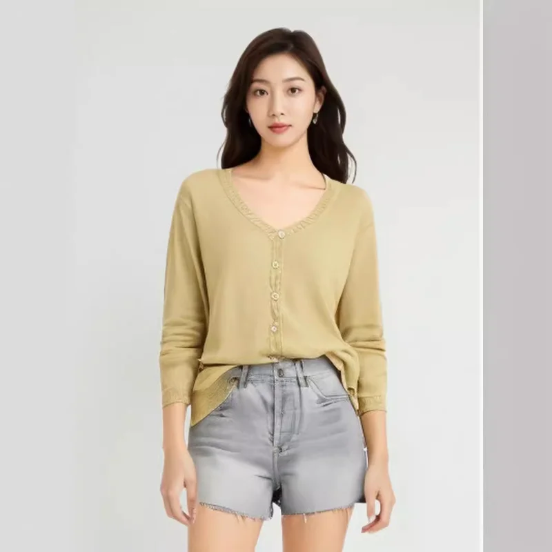 

New Knitwear Women's Autumn New Elegant Long Sleeve Cardigan Thin Coat Spring Versatile Top Fashion Trend Sweater