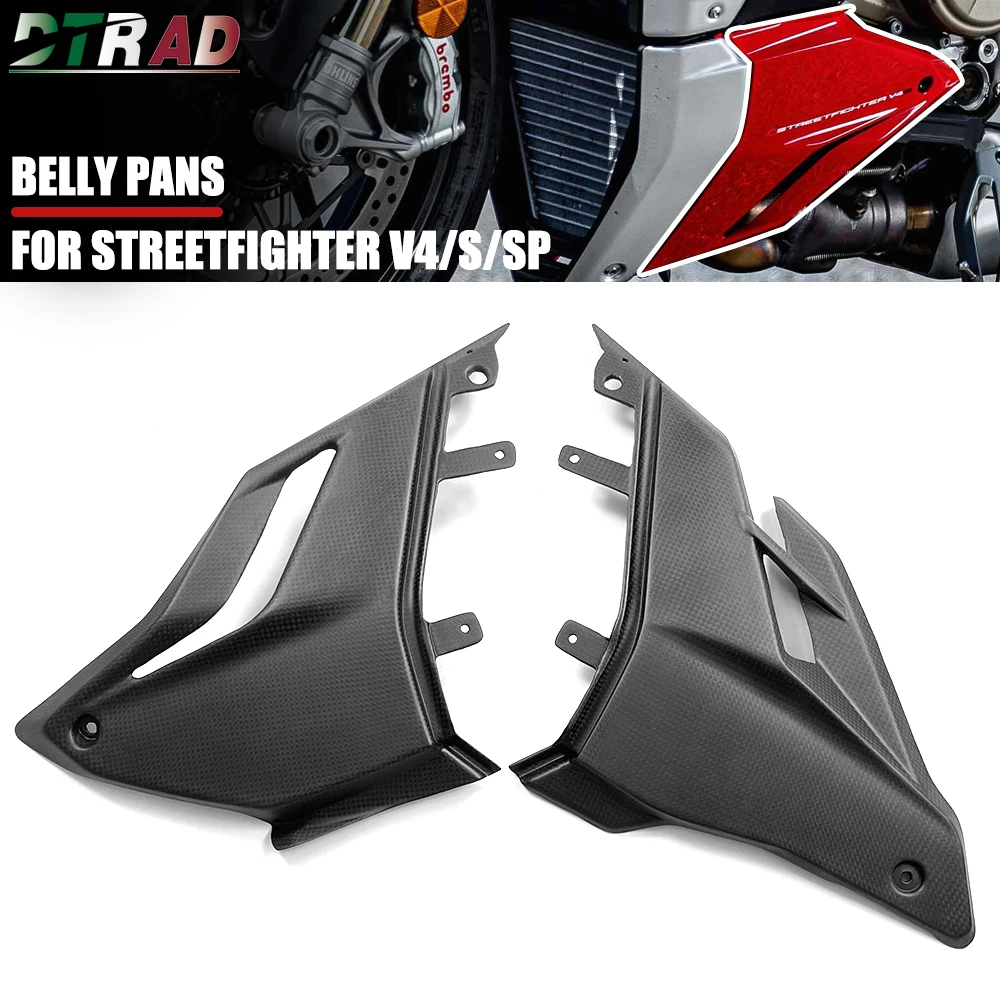 

2022 For DUCATI Streetfighter V4 V4S SP 2020-2023 Carbon Fiber Lower Bottom Side Belly Pan Fairing Kit Motorcycle Modified Parts