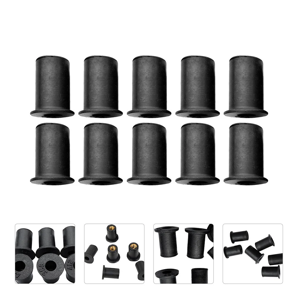 10 Pcs Windshield Nut Nuts for Motorcycle Windscreen Fastener Rubber Well Copper Metric Accessories