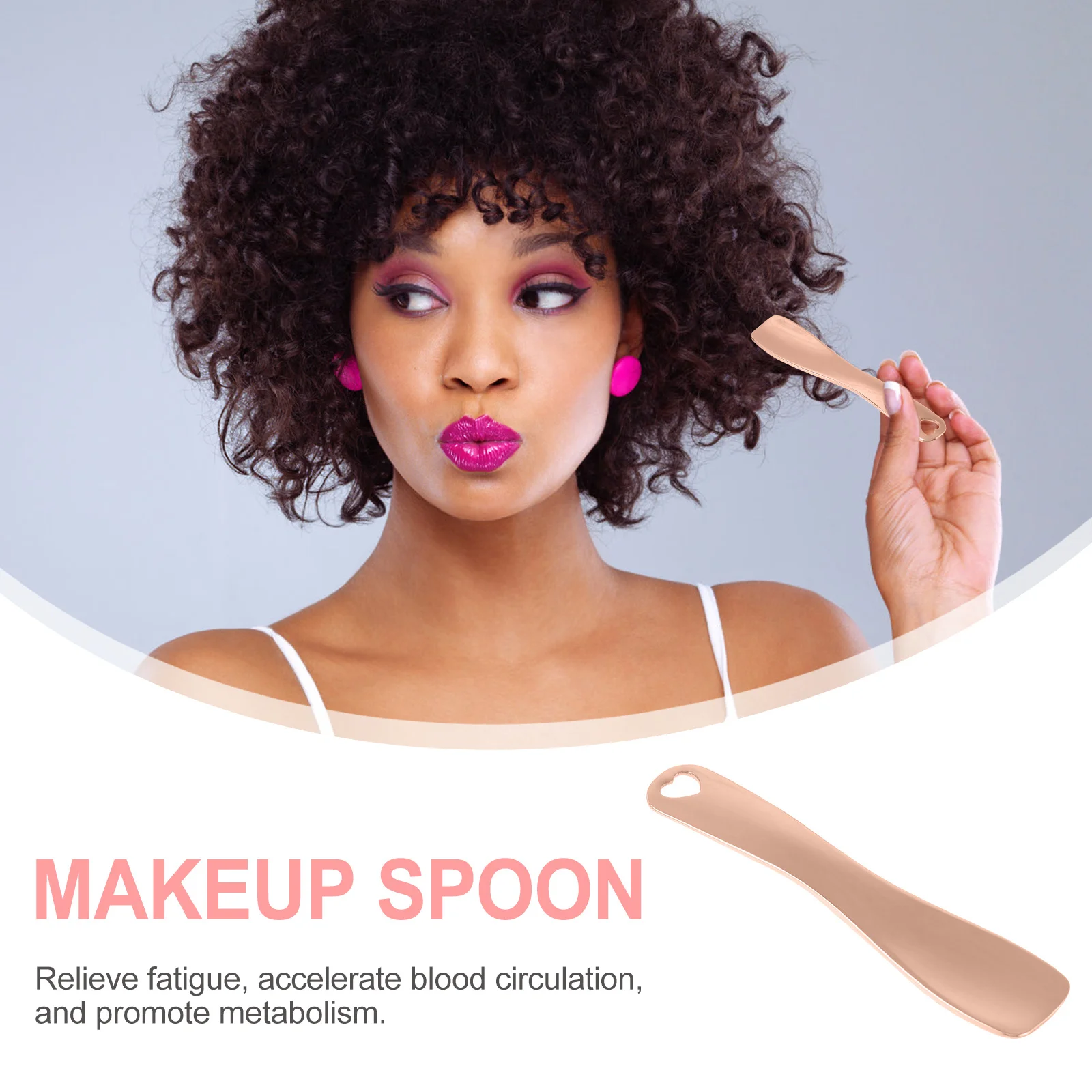 3 قطعة ملعقة كريم عين 2.36 بوصة ملعقة معدنية للعناية بالبشرة لتدليك العين مصل الوجه تطبيق قابلة لإعادة الاستخدام سبائك الزنك قضيب #3