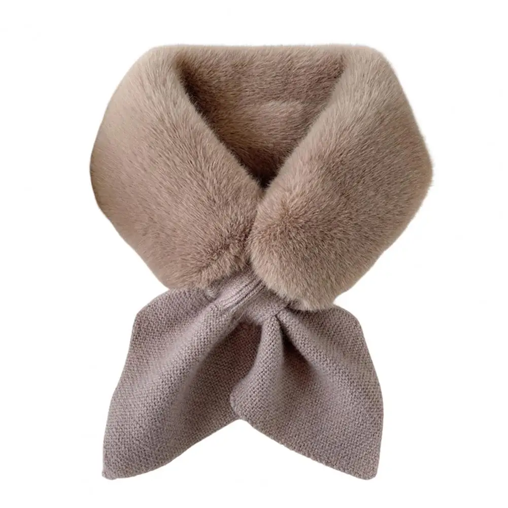 Women Scarf Thickened Warm Wide Thermal Scarf Women Autumn Winter Imitation Rabbit Fur Scarf For Daily Life