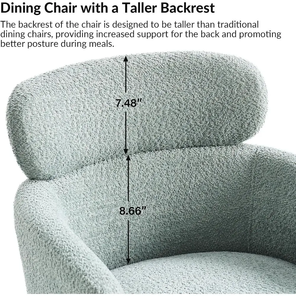 Cadeiras estofadas Sage com pernas de metal e assento ajustável para jantar