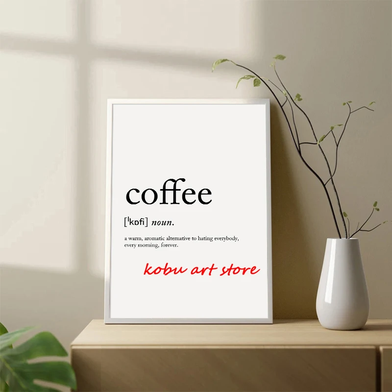 Word Definition Hangry Family Coffee Sister Dictionary Poster Print Canvas Painting Wall Art Picture for Living Room Home Decor