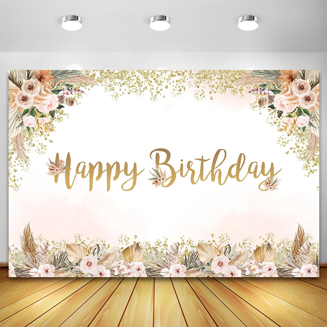 Fondo de fotografía Bohomian flores Pampas hierba Baby Shower cumpleaños decoración de pared rosa Floral princesa Photozone fotografía fondo