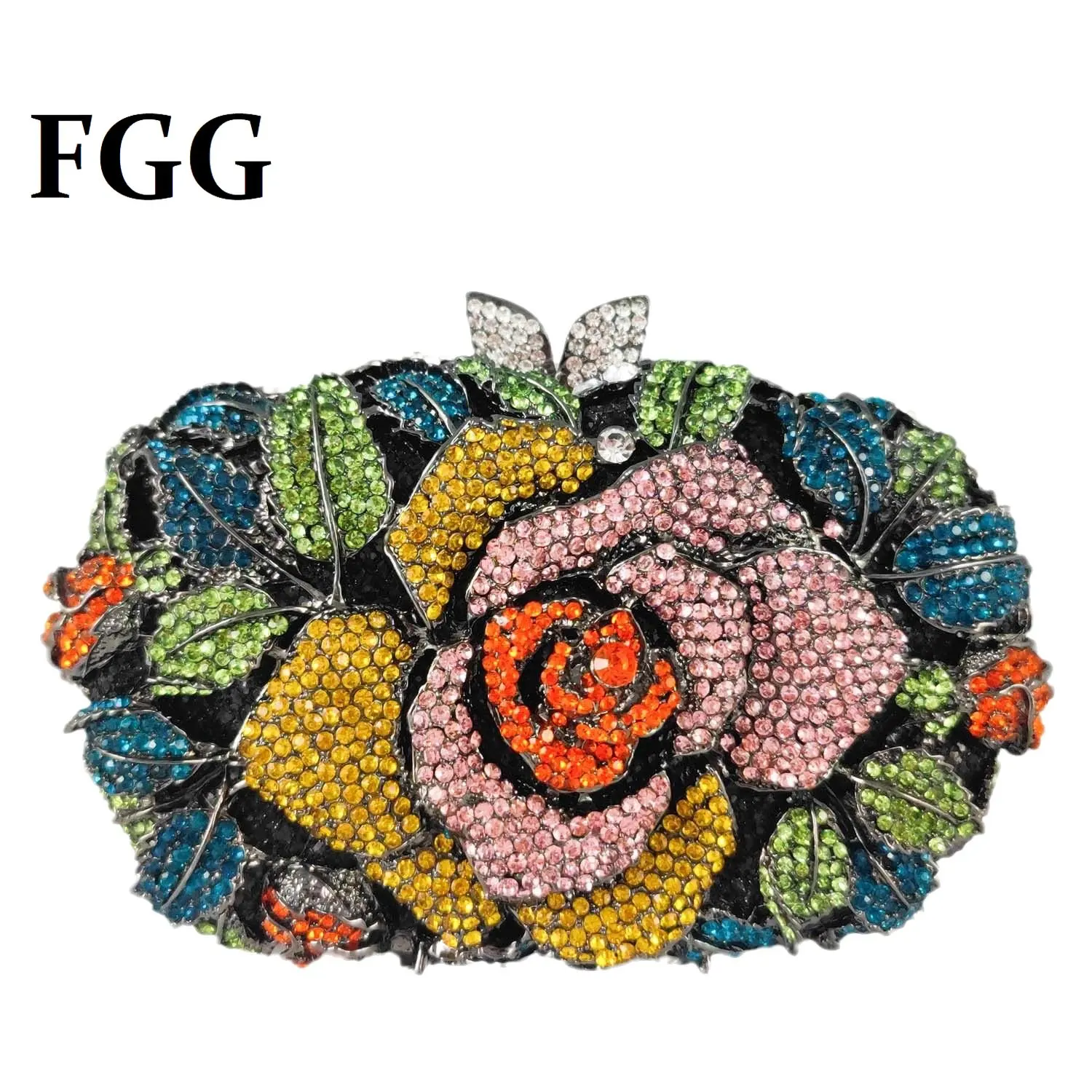 

Boutique De FGG роскошный клатч с цветами, вечерние сумки для женщин, вечерние сумки с кристаллами, сумки невесты с бриллиантами, Minaudiere