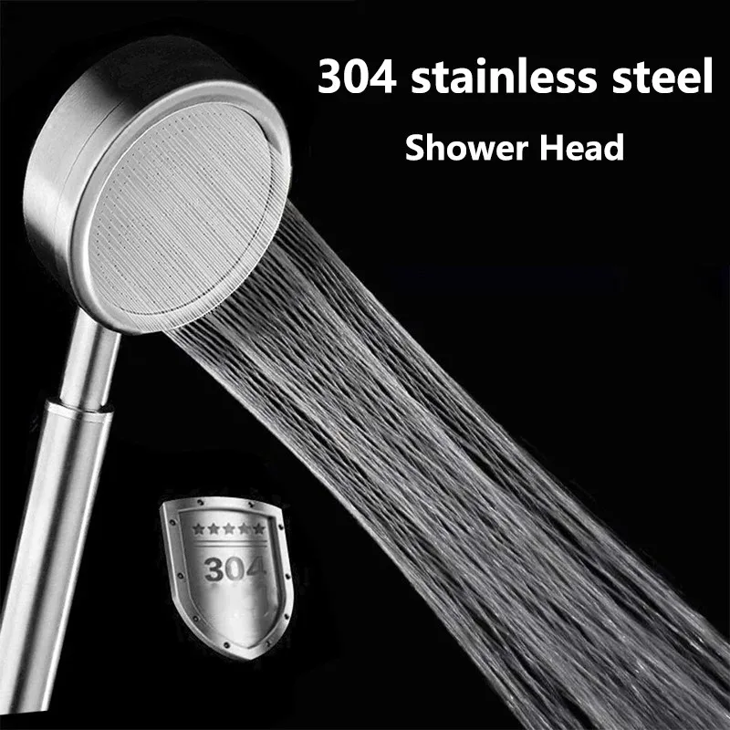 

304 Stainless Steel Handheld Shower Head High Pressure Water Saving SPA Shower Head Household Bath Booster Bath Hose Shower ﻿