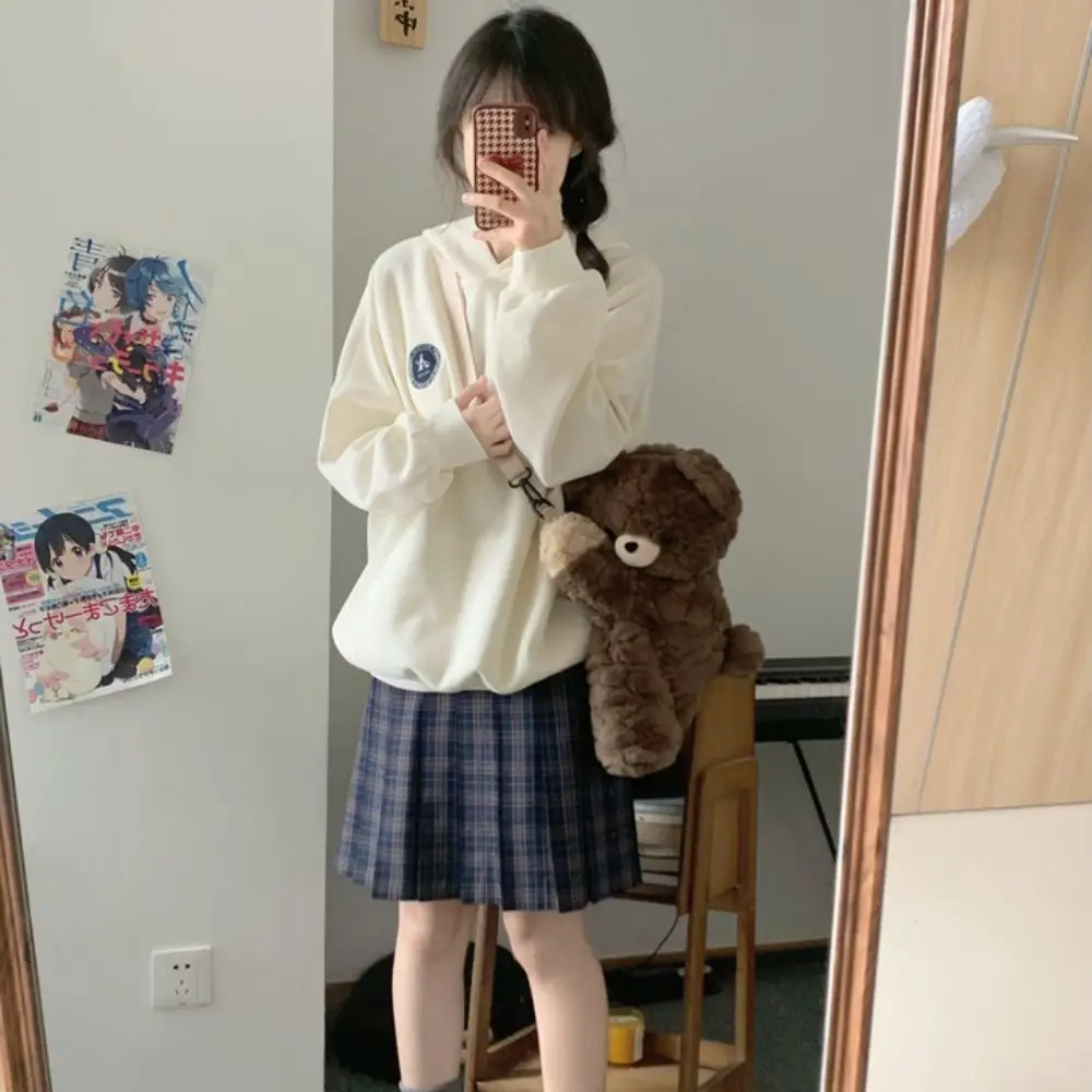 Cute Korean Style Bear Doll Crossbody Bag Plush Toy JK Lolita Children's School Bag Brown Backpack Animal Shoulder Bag Girls