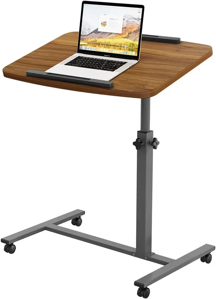 

Adjustable Overbed Laptop Desk with Wheels, Portable Standing Bed Table for Adults, Includes Mouse Pad