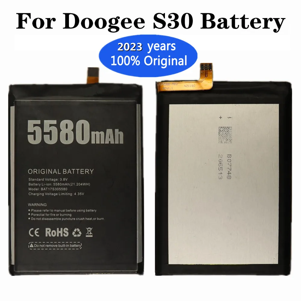 

2023 Years New BAT17S305580 Original Battery For Doogee S30 S 30 5580mAh High Capacity Mobile Phone Replacement Batteries