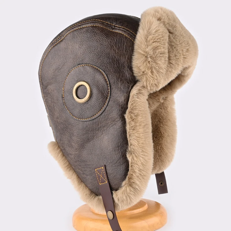 Russia Cappello invernale in pelliccia sintetica Cappelli bomber caldi antivento unisex Cappello da ciclismo da sci con paraorecchie da esterno