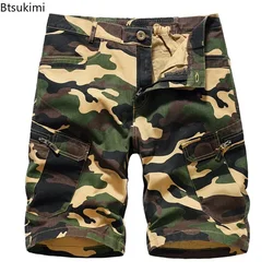 2025 Men's Cargo Shorts Beach Shorts Camouflage Summer Men Cotton Loose Multi-Pocket Military Trousers Homme Casual Sweat Shorts