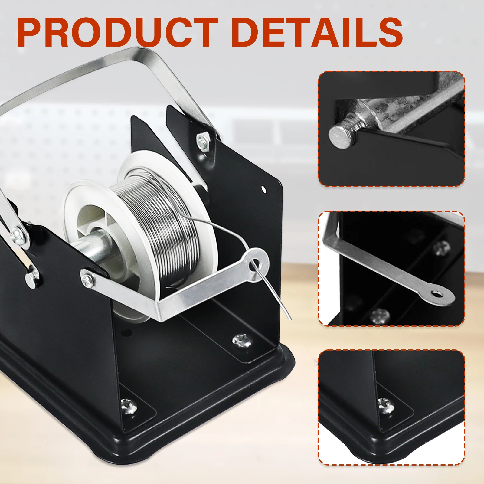 Toolour Solder Wire Stand Welding Wire Adjustable Roll Holder Solder Dispenser Reel Soldering Iron Holder Welding Tool