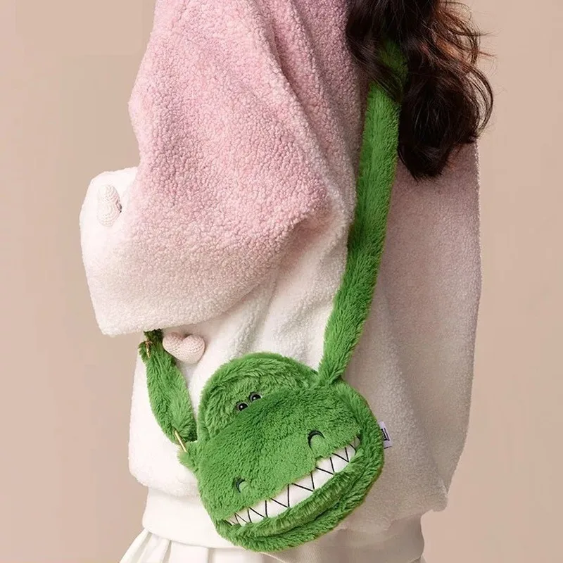 Bolso cruzado de felpa de Disney Pixar Toy Story Rex, bonito bolso de muñeca de ocio de dibujos animados, bolso decorativo de uso diario, regalo para niñas