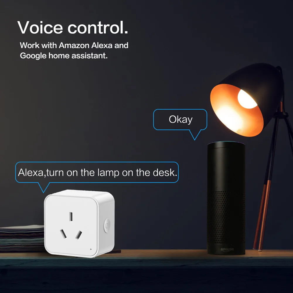20A Tuya Smart Socket WiFi UK/EU/US Adattatore Home Alexa Controllo vocale con funzione timer di monitoraggio energetico Set di prese di corrente