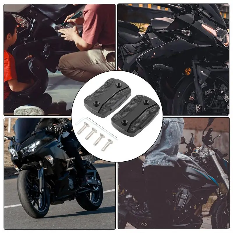 Motorcycle Brake Oil Reservoir Cover Aluminum Alloy Replacement Oil Cap Tank Protector Motorcycle Brake Fluid Pump Oil Guard