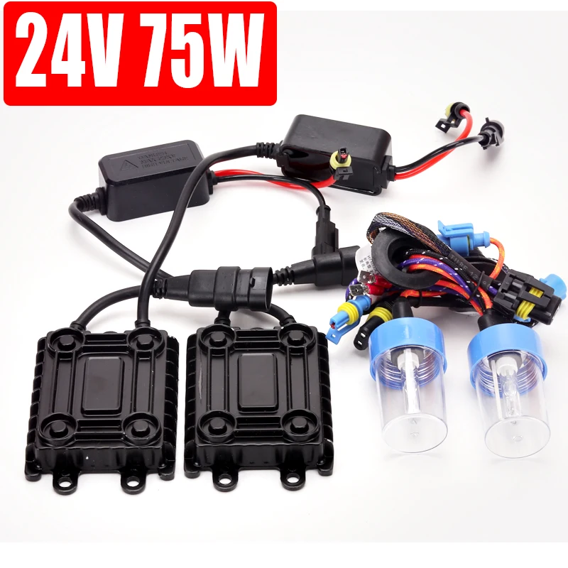 75w xenon 24v H3 H1 H7  6000K fast bright car 24v  truck vans boat hid xenon hedlight kit