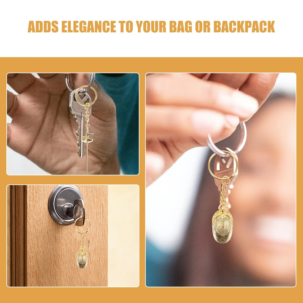 พวงกุญแจรูปดาบฟอยล์ 2 ชิ้น ของตกแต่งพวงกุญแจโลหะสำหรับแฟนกีฬา พกพาสะดวก